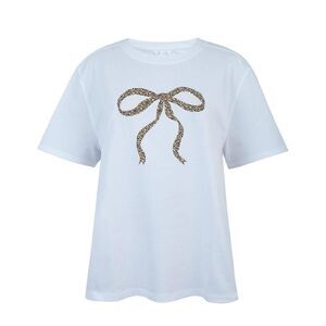 Miso Womens/Ladies Bow Oversized T-Shirt / Sky Blue